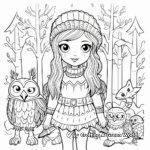 Girl Owl in the Wild Forest Coloring Pages 2