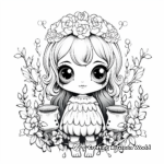 Girl Owl with Flowers Coloring Pages 2