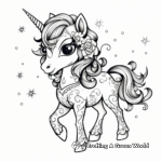 Glamorous Glitter Unicorn Coloring Pages 2