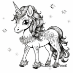 Glamorous Glitter Unicorn Coloring Pages 3