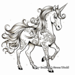 Glamorous Glitter Unicorn Coloring Pages 4