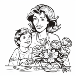 Glamorous Mother's Day (UK) Coloring Pages for March 3