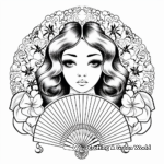 Glamorous Victorian Fan Coloring Pages 2