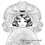 Glamorous Victorian Fan Coloring Pages 4