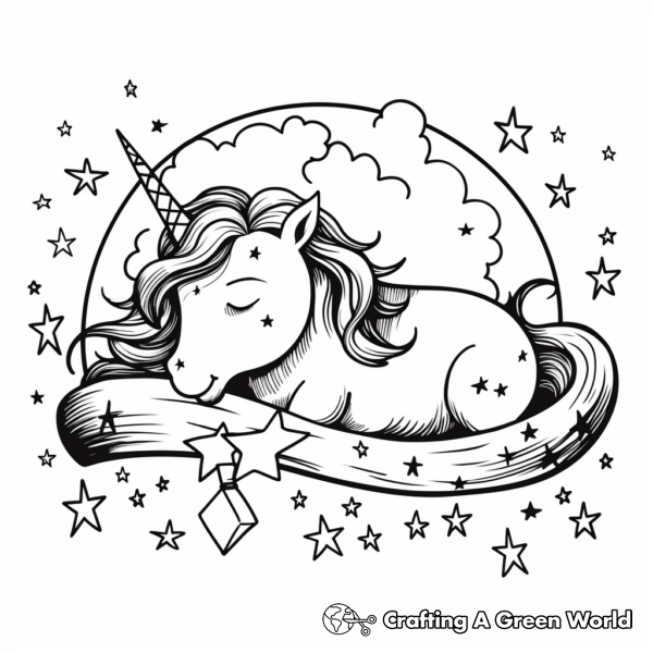 Sleeping Unicorn Coloring Pages - Free &amp; Printable!