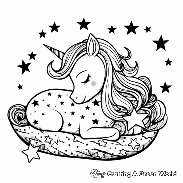 Sleeping Unicorn Coloring Pages - Free &amp; Printable!