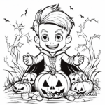 Gleeful Vampire Trick or Treat Coloring Pages 2
