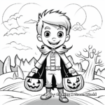 Gleeful Vampire Trick or Treat Coloring Pages 3