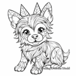 Glittery Unicorn Dog Coloring Pages 1