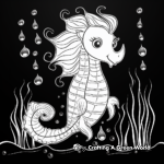 Glowing Neon Unicorn Seahorse Coloring Pages 3