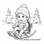 Gnome on a Sleigh Ride: Adventure Coloring Pages 1