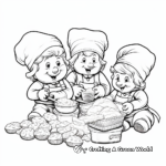 Gnomes Baking Christmas Cookies Coloring Pages 2