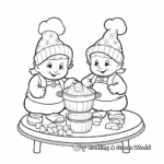 Gnomes Baking Christmas Cookies Coloring Pages 4