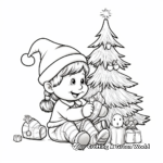 Gnomes Decorating Christmas Tree Coloring Pages 1