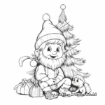 Gnomes Decorating Christmas Tree Coloring Pages 2