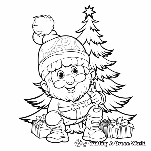 Christmas Gnome Coloring Pages - Free &amp; Printable!