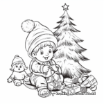 Gnomes Decorating Christmas Tree Coloring Pages 4
