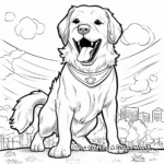 Golden Retriever Sports Champions Coloring Pages 2
