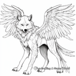 Golden Winged Wolf Coloring Pages for the Sophisticated Artist 1