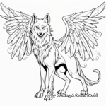 Golden Winged Wolf Coloring Pages for the Sophisticated Artist 2