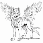 Golden Winged Wolf Coloring Pages for the Sophisticated Artist 4