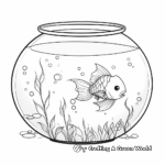 Goldfish Living in a Fishbowl Coloring Page 1