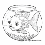 Goldfish Living in a Fishbowl Coloring Page 2