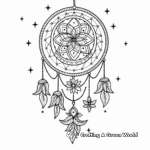 Gorgeous Moon and Stars Dream Catcher Coloring Pages for Adults 4