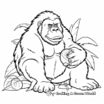 Gorilla Eating Banana Coloring Pages 2