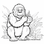 Gorilla Eating Banana Coloring Pages 3