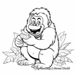 Gorilla Eating Banana Coloring Pages 4