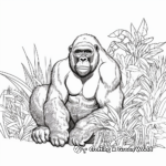 Gorilla in its Natural Habitat Coloring Pages 1