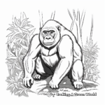 Gorilla in its Natural Habitat Coloring Pages 2