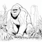 Gorilla in its Natural Habitat Coloring Pages 3