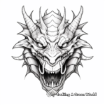 Gothic Stone Dragon Head Coloring Pages 4