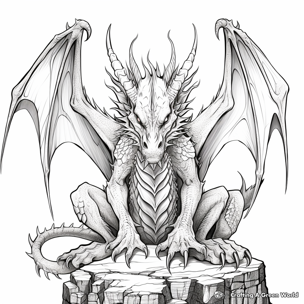 Realistic Dragon Coloring Pages Printable