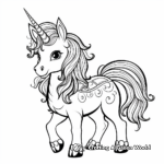 Gothic Unicorn Lying Under a Rainbow Coloring Pages 3