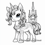 Gothic Unicorn Lying Under a Rainbow Coloring Pages 4