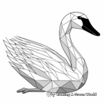 Graceful Geometric Swan Coloring Pages 2