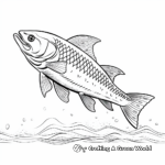 Graceful Jumping Salmon Coloring Pages 1