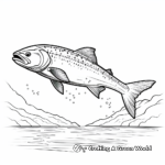 Graceful Jumping Salmon Coloring Pages 2