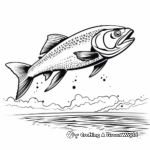 Graceful Jumping Salmon Coloring Pages 3
