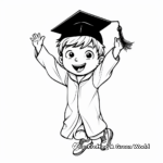 Graduate Cap Throwing Coloring Pages 1