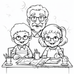 Grandparents Day Celebration Scene Coloring Pages 4