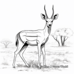 Grant's Gazelle in Natural Habitat Coloring Pages 2