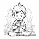 Grateful Elf on the Shelf Praying Coloring Pages 1