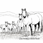 Grazing Herd of Horses Coloring Pages 3