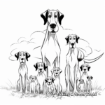 Great Dane Family Coloring Pages: Adult Danes and Puppies 2