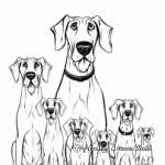 Great Dane Family Coloring Pages: Adult Danes and Puppies 4