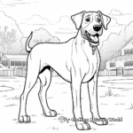 Great Dane in Nature Coloring Pages: Dog Park Scenes 2